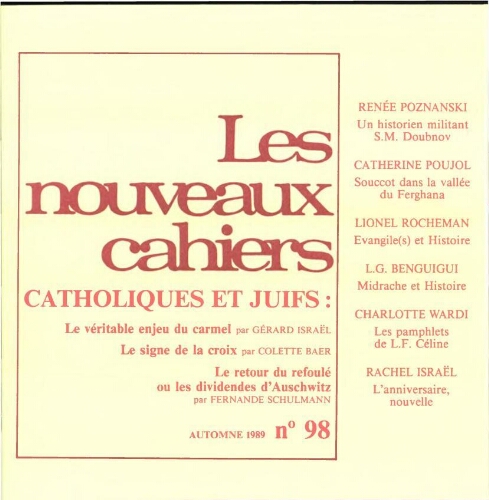 Les Nouveaux Cahiers N°098 (Automne 1989)